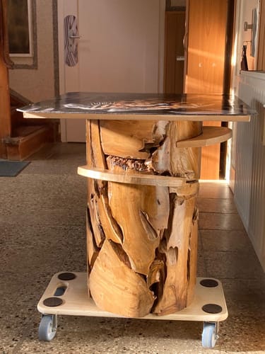 Customer photo review of Teak Holz Säule XILON rund