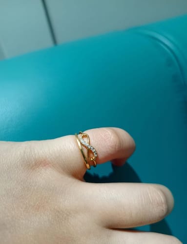 Customer photo review of Diamond Encrusted Infinity Ring