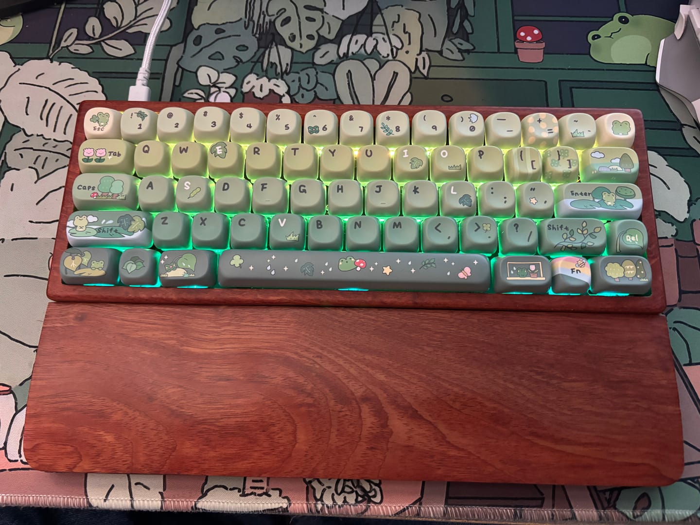 Customer photo review of KiiBOOM X Cosydiaries Rainy Froggy Day Keycap Set