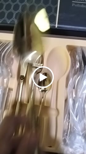 Customer video review of 24 Pieces Golden Cutlery Set - Lot Imported
