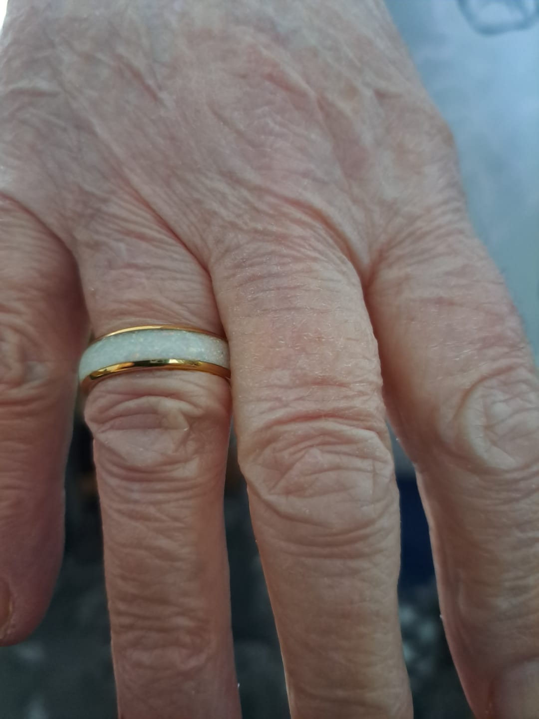 Customer photo review of The Golden White Opal 6mm Wonder Ring