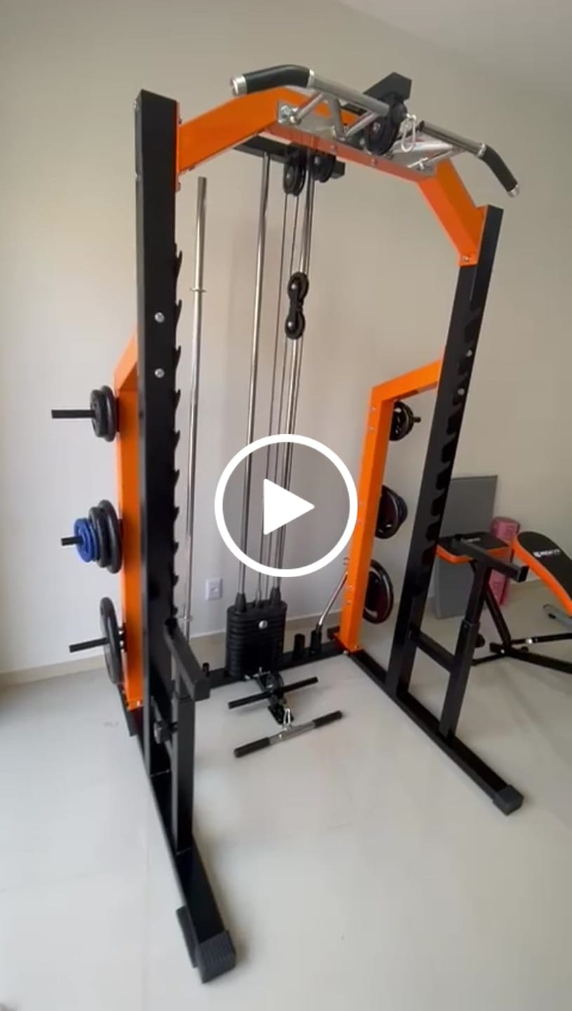 Customer video review of Estação De Musculação Mega Rack Monocross Com Polia Móvel Flutuante 82Kg