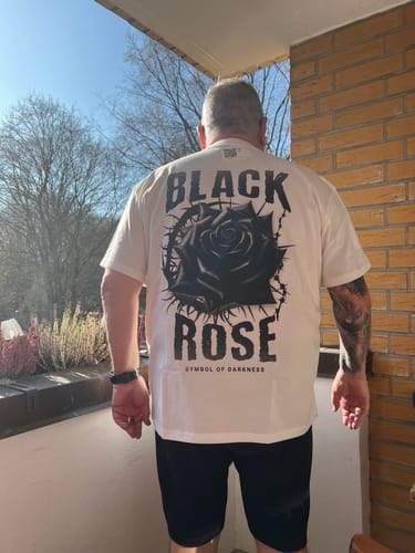 Customer photo review of Black Rose - Heavy Oversized Backprint Shirt