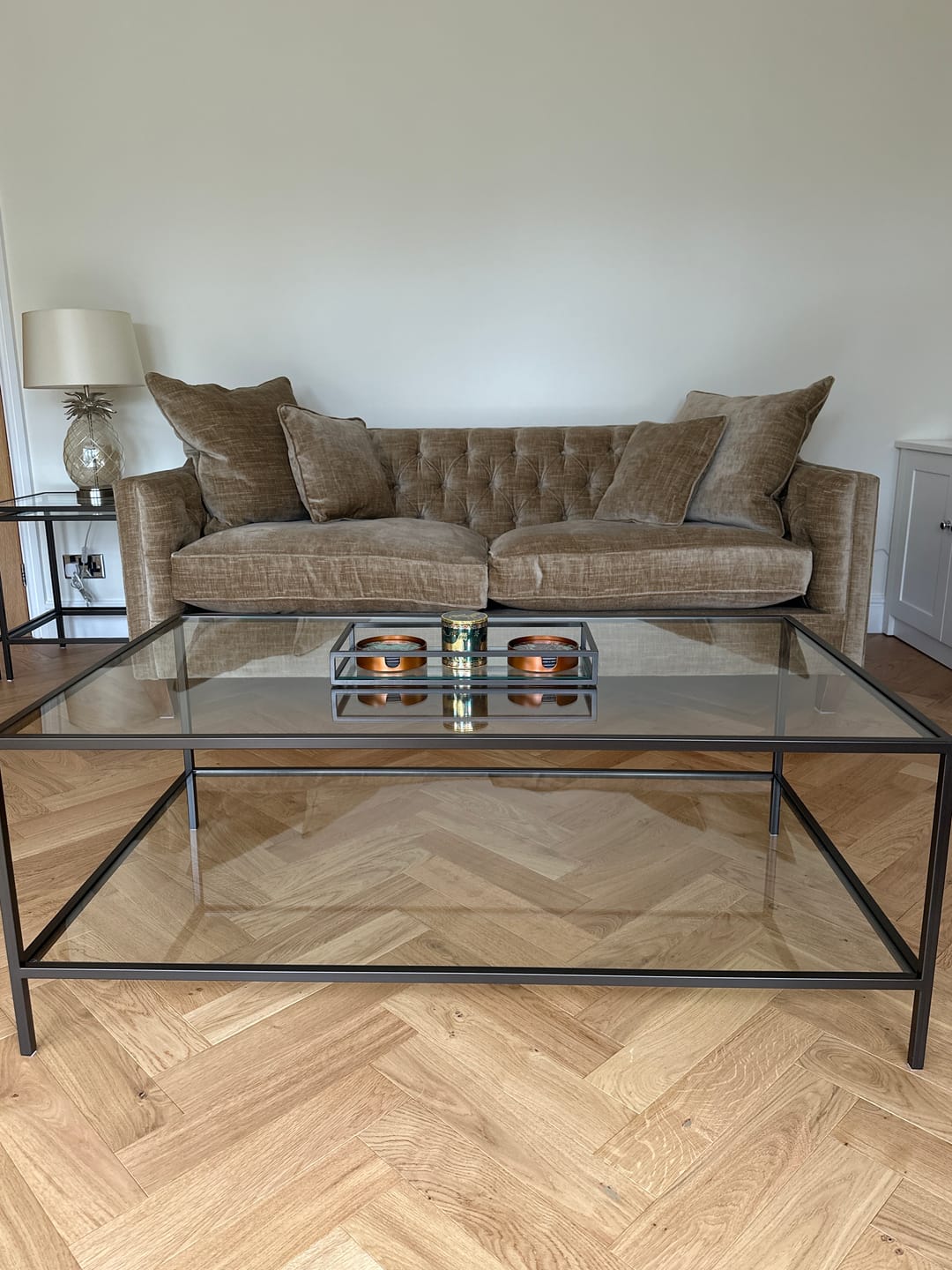 Customer photo review of Decorative Tray Metal Glass - Dark Bronze