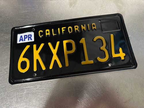 Customer photo review of 1964 CALIFORNIA LICENSE PLATE 6"x12" (156.5mm x 305mm)