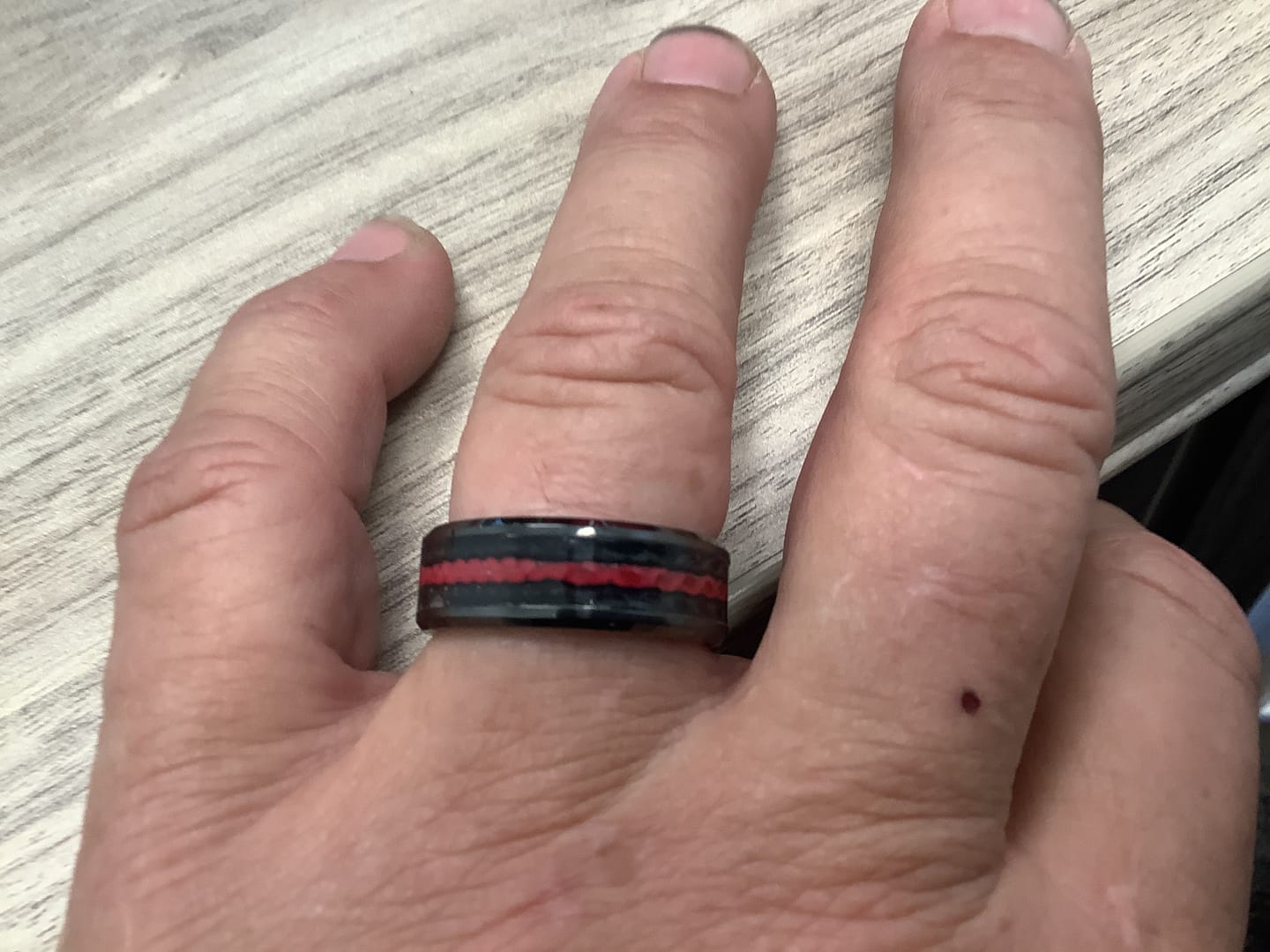 Customer photo review of Thin Line - Fire Hose Ring