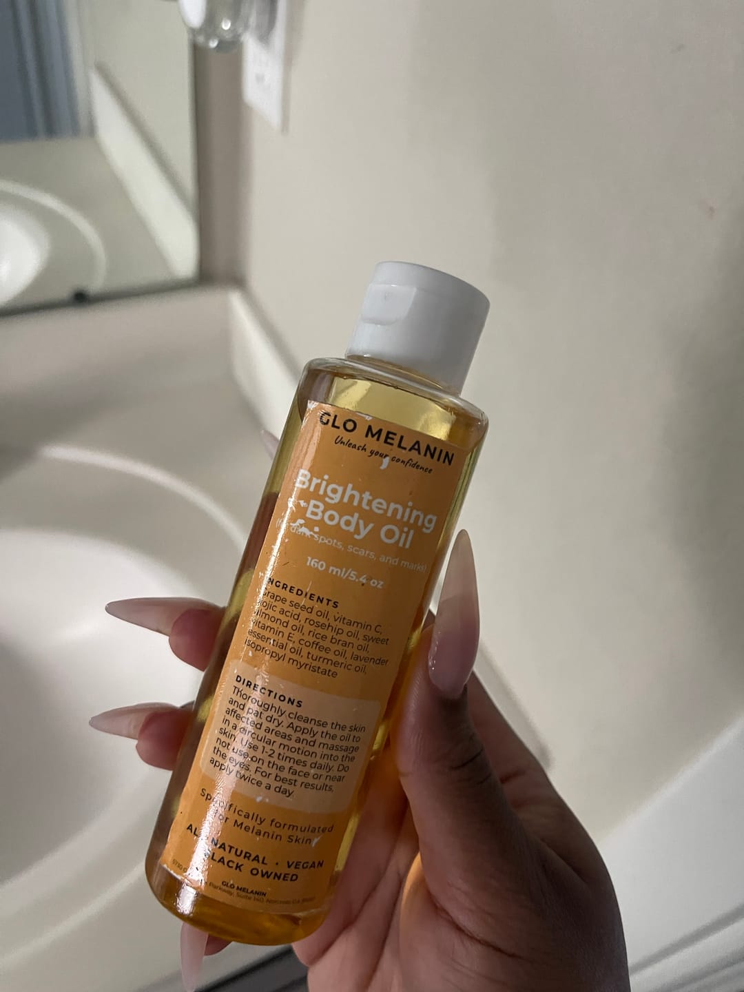 Customer photo review of Brightening Body Oil