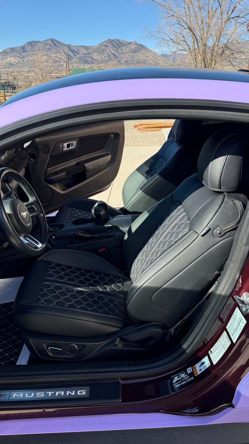 Customer photo review of 2015+ Ford Mustang Coupe Custom Leather Seat Covers
