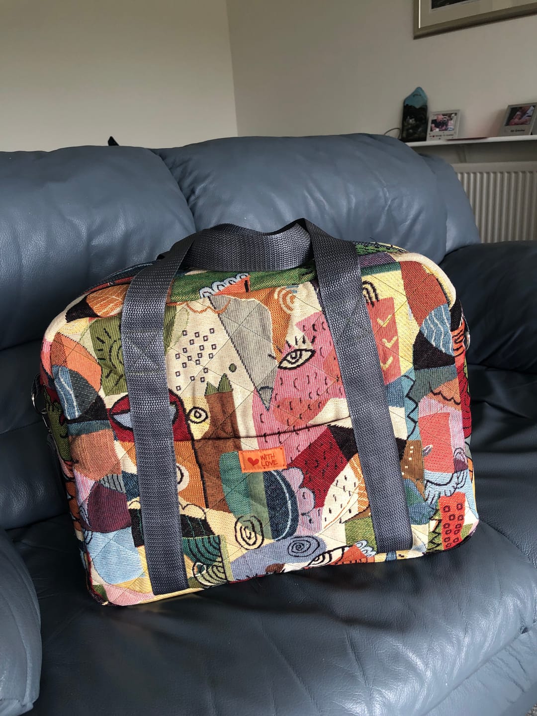 Customer photo review of Abstract Faces Tapestry Fabric
