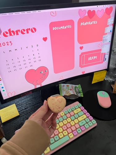 Customer photo review of Kit Teclado + Mouse inalámbrico  | STF VIVA! | para computadora Sweet Rosa