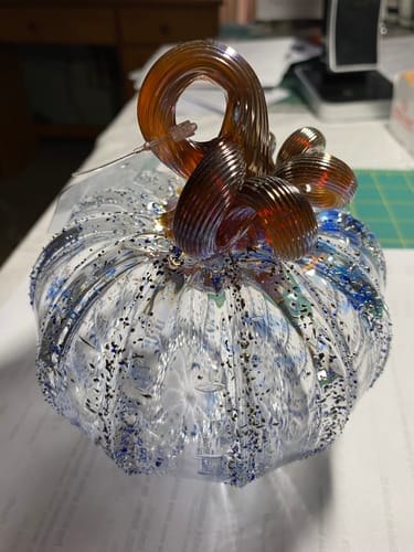 Customer photo review of $39 Mystery Glass Pumpkin