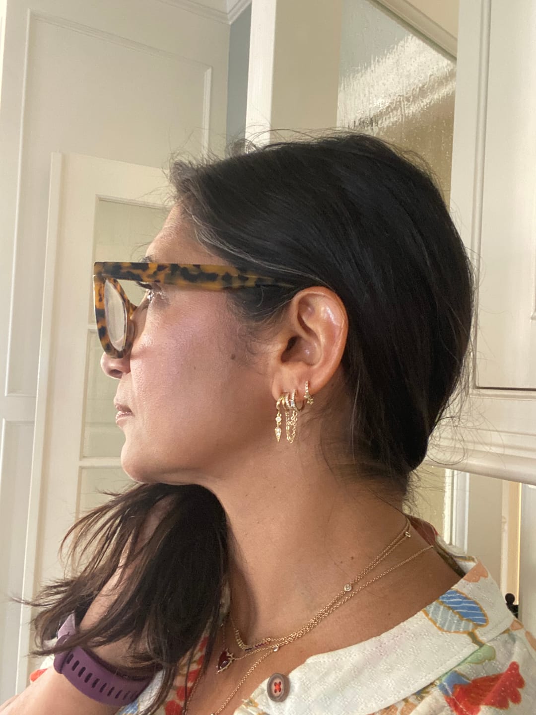Customer photo review of Palma Spike Charm Illusion Earrings