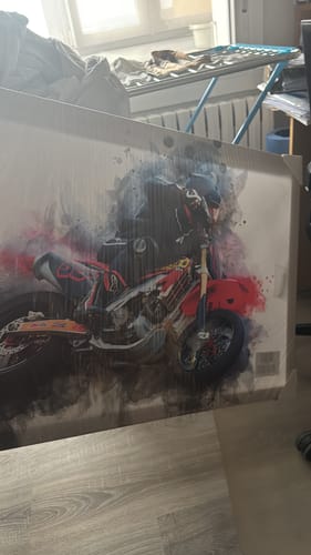 Customer photo review of Foto de tu moto en acuarela | Regalo personalizable para moteros