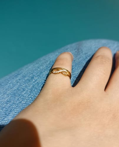 Customer photo review of Diamond Encrusted Infinity Ring