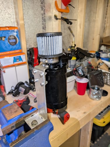 Customer photo review of Motion Raceworks Top Loader Billet Internally Baffled Oil Catch Can ( Single 12 AN Port )