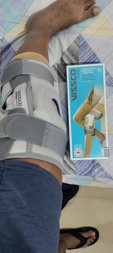 Customer photo review of Neoprene Hinged Patella Knee Brace | Provides moderate support & stability to the Knee - (CLOSED TYPE) - Grey (Single Piece)