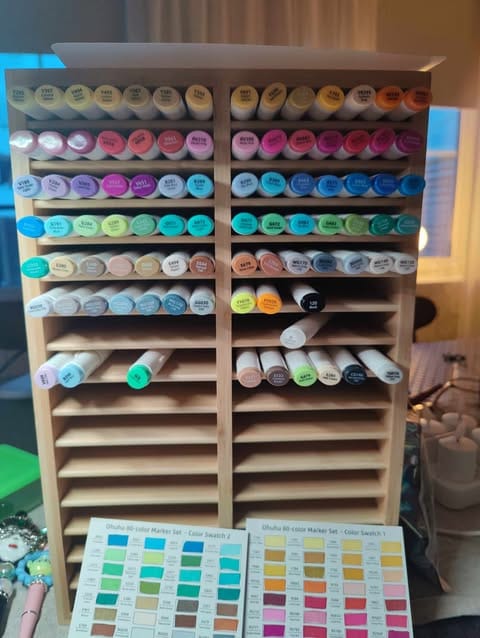 Customer photo review of Ohuhu Bamboo Marker Organizer (Europe Only)