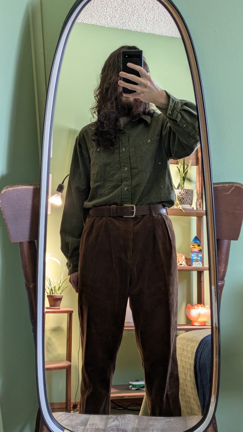 Customer photo review of 12.5 oz 8 Wale Corduroy Trousers - Brown