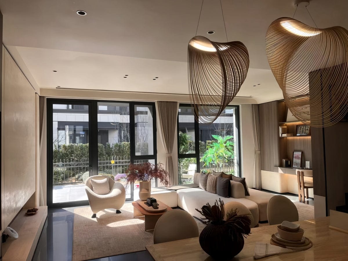 Customer photo review of Home Decor Wood Art LED Chandelier, Dimmable