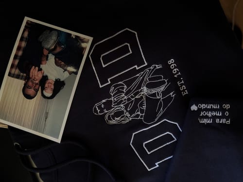 Customer photo review of Sweat DAD c/ Retrato Line Art - Dia do Pai
