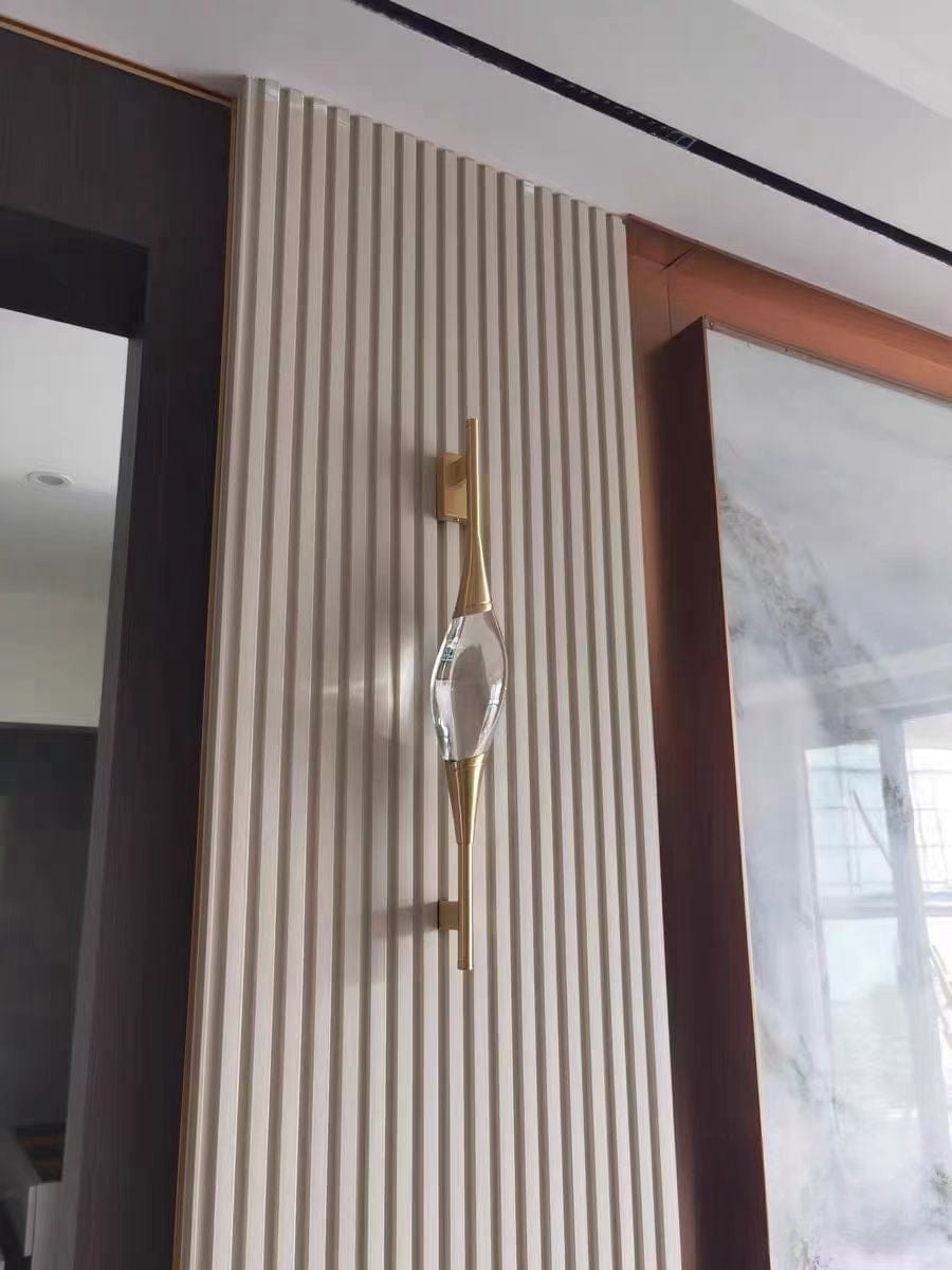Customer photo review of Elegant Shuttle Crystal Copper Wall Lamp