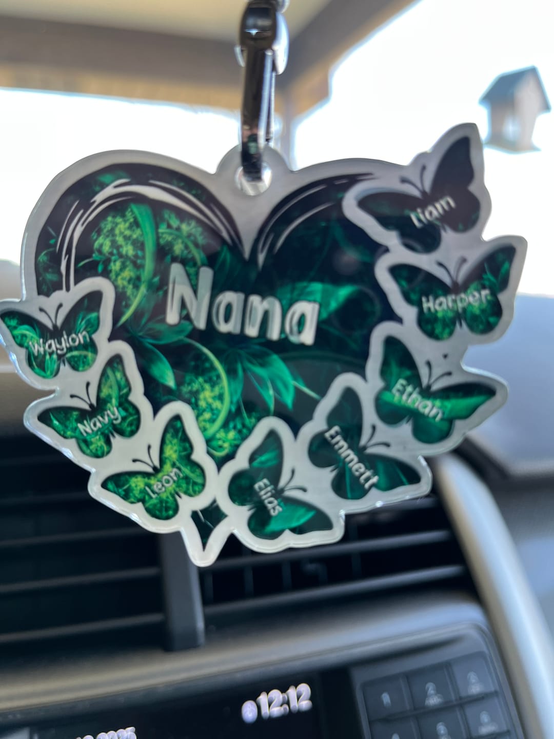 Customer photo review of Sparkling Grandma- Mom Heart Butterfly Kids, Multi Colors Personalized Ornament