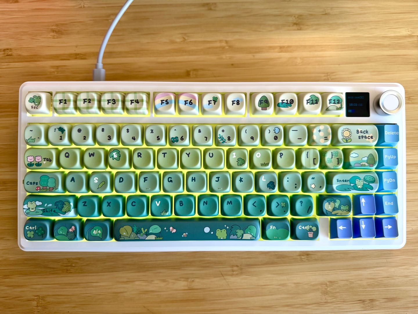 Customer photo review of KiiBOOM X Cosydiaries Rainy Froggy Day Keycap Set