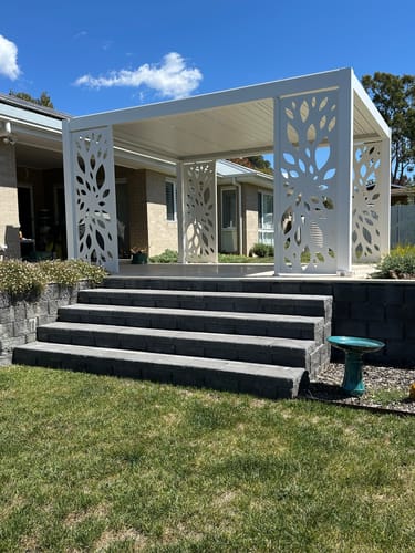 Customer photo review of Tasman Motorised Freestanding Louvre Roof Aluminium Pergola