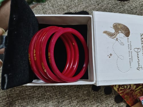 Customer photo review of “22k Hallmark Red Divya Shringar Bangle” (2 pis)
