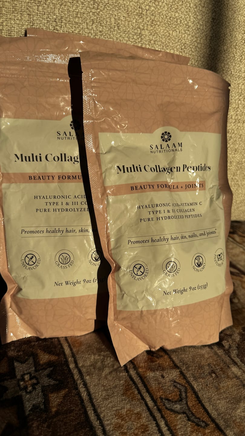 Customer photo review of Pure Halal Collagen Hydrolyzed Peptides Type 1 & 3 Powder - With Vitamin C & Hyaluronic Acid | Salaam Nutritionals