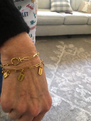 Customer photo review of Personalized Chain Link Bracelet with Custom Name Charms