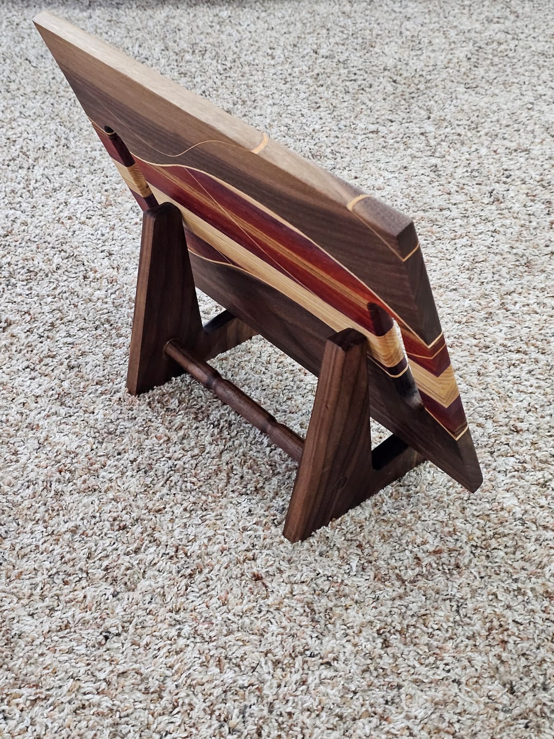 Customer photo review of 7.4x6.5 Cutting Board Stand Acrylic Router Template - Style 1