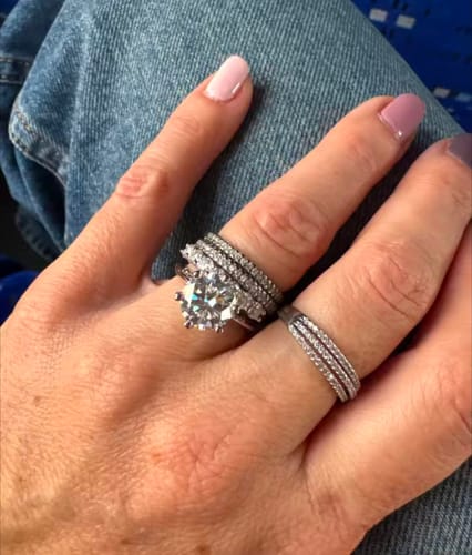 Customer photo review of Nebulous 14K White Gold Plated Moissanite Engagement Ring