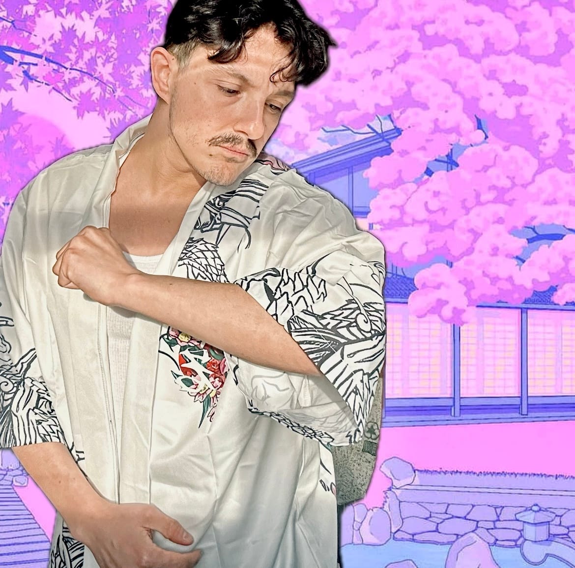 Customer photo review of White Mens kimonos demon