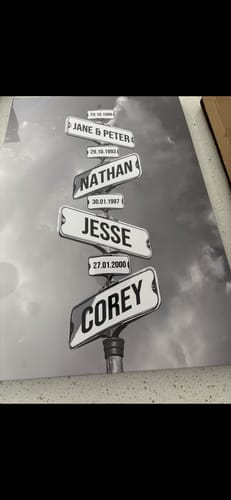 Customer photo review of DATE OF BIRTH OF CHILDREN by Cstm Canvas