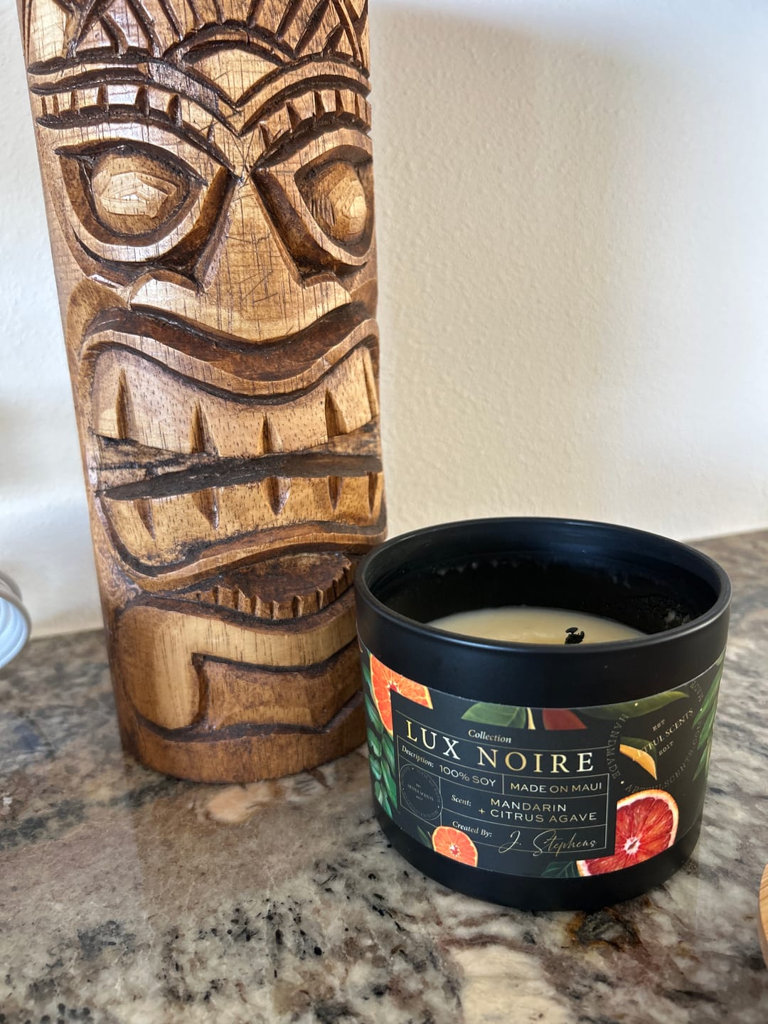 Customer photo review of Mandarin + Citrus Agave Candle