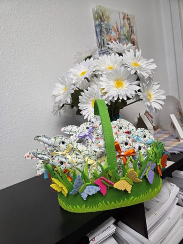 Customer photo review of Red Rosebuds on Vines Fabric - White