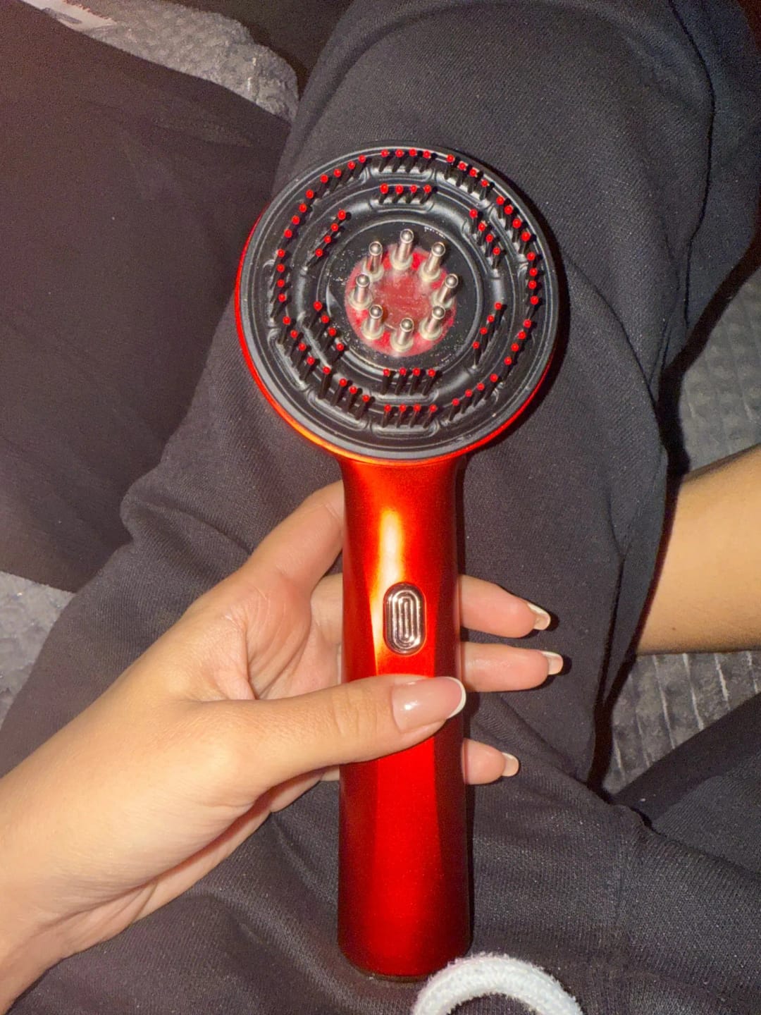 Customer photo review of Electric Red Light Therapy Scalp Massager for Hair Growth
