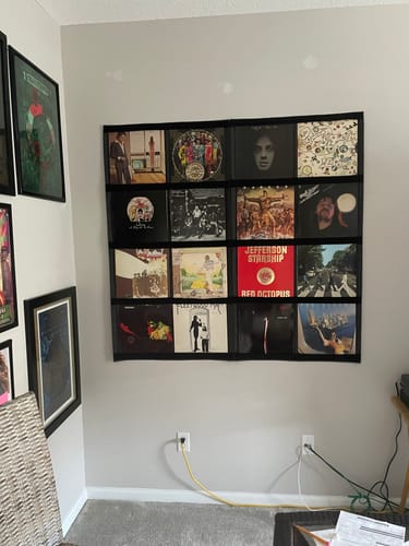 Customer photo review of 12" Vinyl Record Display Frame - LP Wall Storage