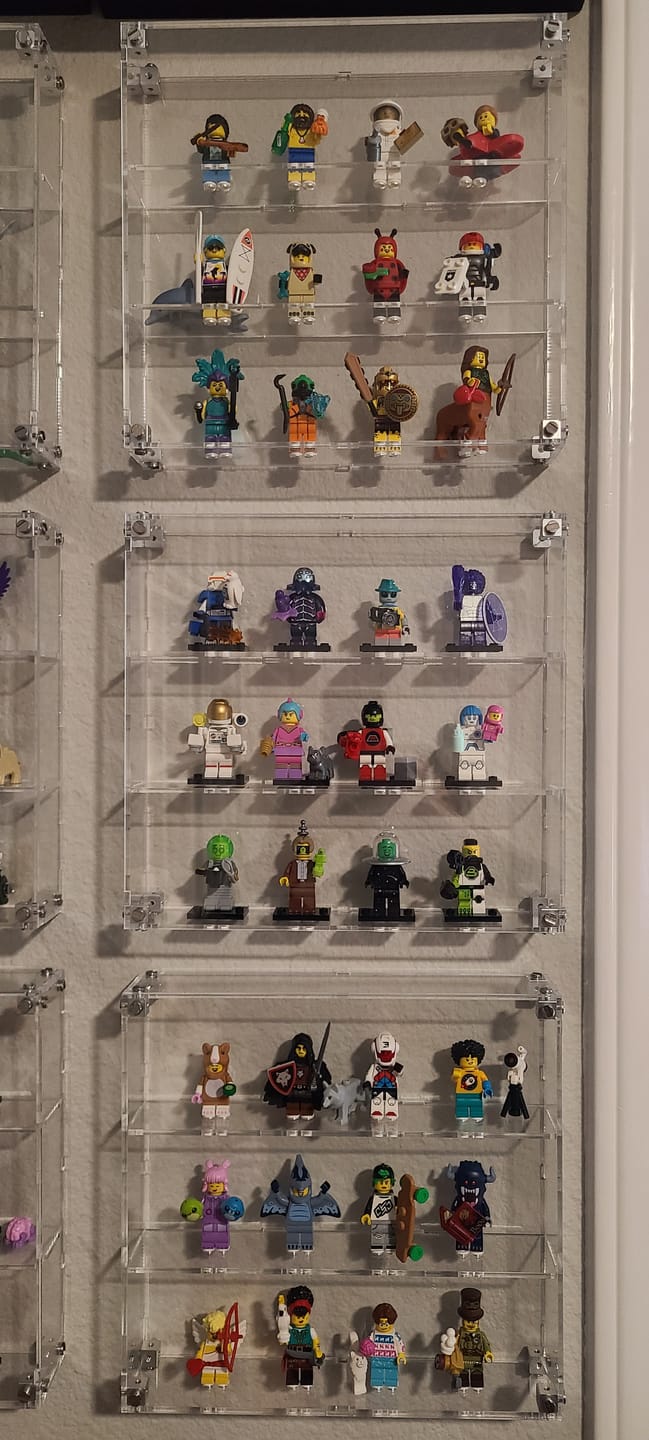 Customer photo review of Wall Mounted Display Case for LEGO® CMF 12 minifigures