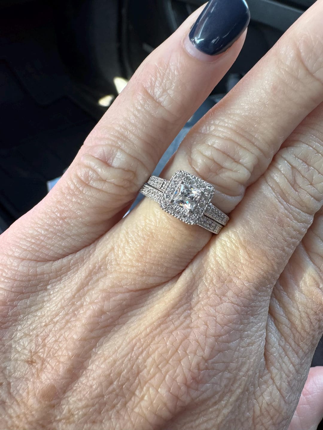 Customer photo review of Timeless Elegance 1 CT Princess Bridal Duo