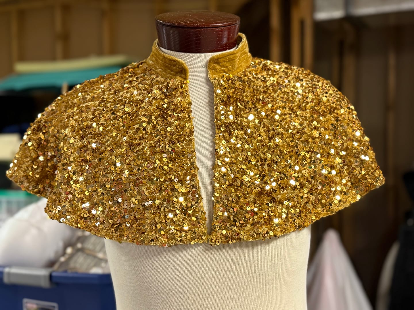 Customer photo review of Bright Gold Sequin on Velvet