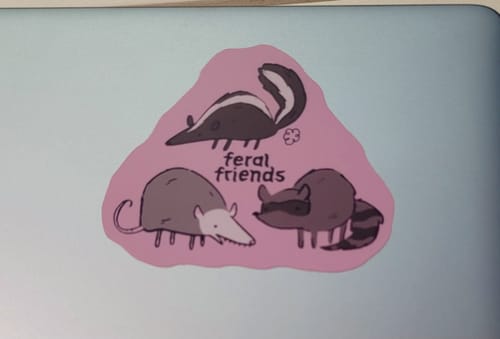 Customer photo review of Feral Friends Sticker