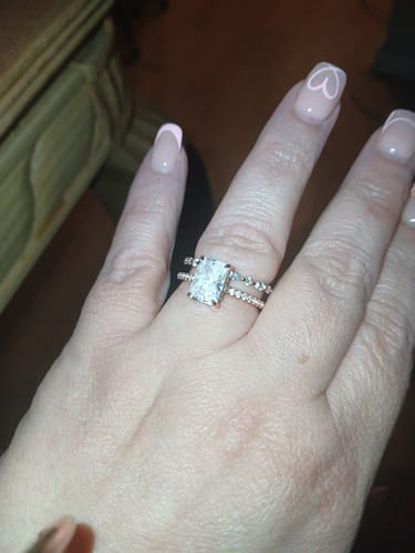 Customer photo review of 3.5Ct Elegant Radiant Cut Engagement Ring For Women In Sterling Silver