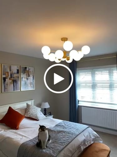 Customer video review of 6/8/12-Light Mid-Century Modern Opal White Glass Globe Chandelier