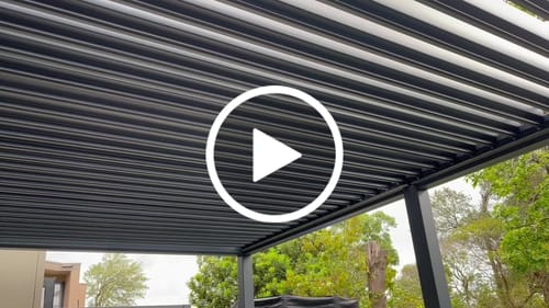 Customer video review of Baltic Motorised Wall Mounted  Louvre Roof Aluminium Pergola