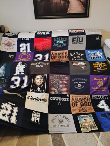 T-shirt quilt featuring dallas cowboys by Mike from TX