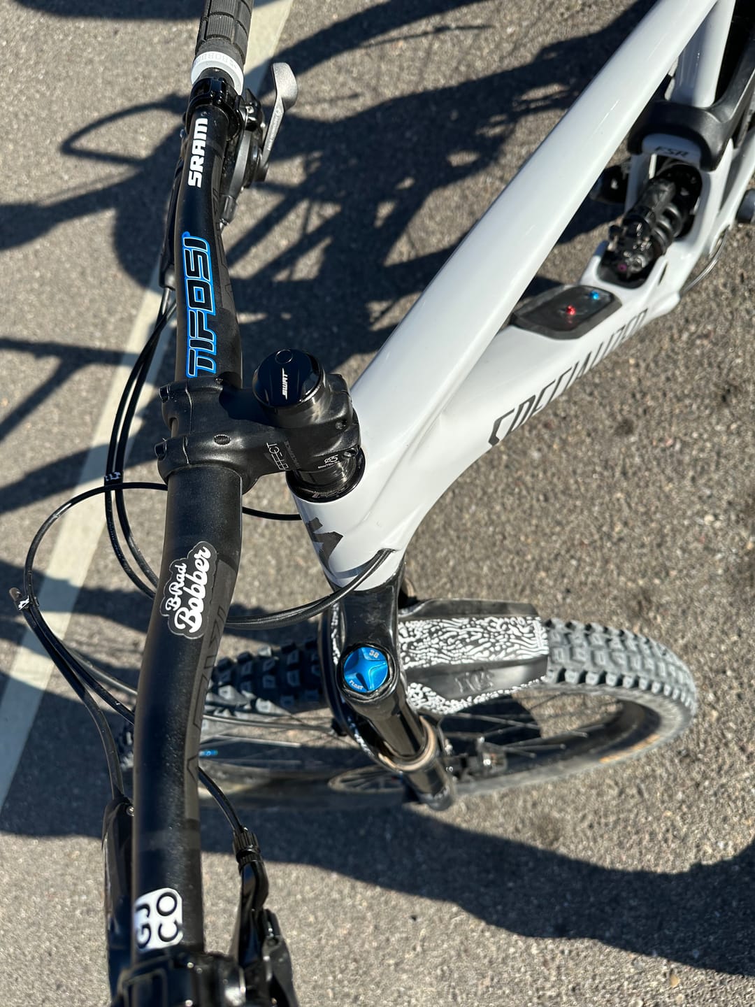 Customer photo review of Fox 36/38 Bolt-On Short Fender Decal Kit