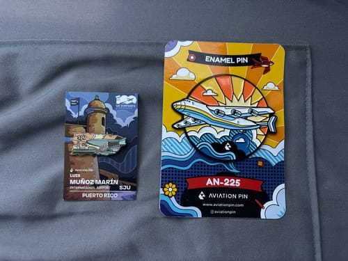Customer photo review of Airport Enamel Pin | SJU - Puerto Rico