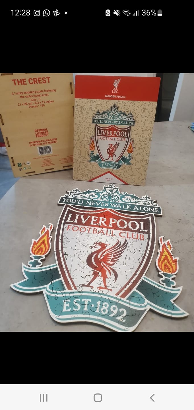 Customer photo review of Liverpool FC® Crest - Wooden Puzzle